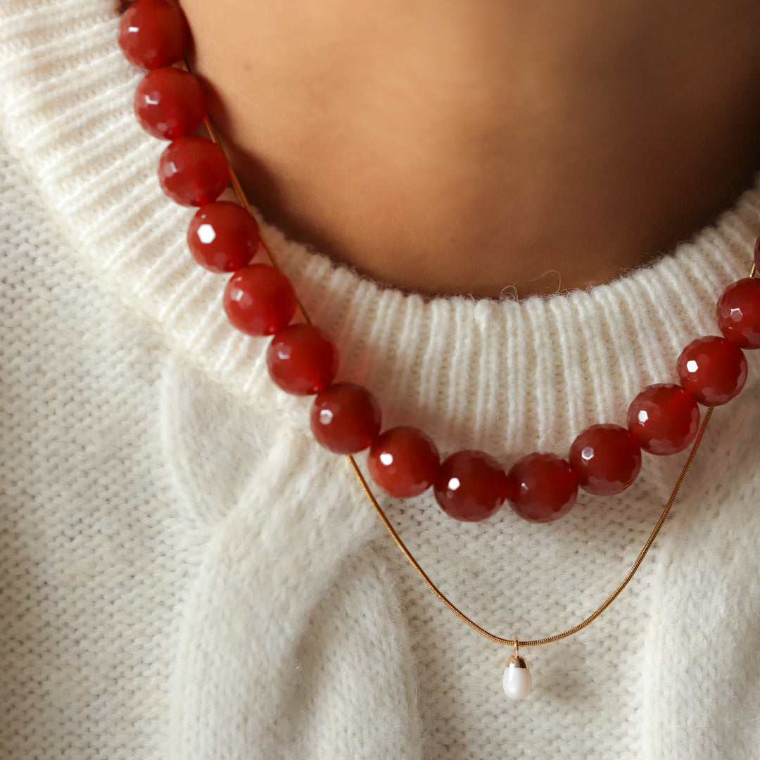 Edelsteen ketting carneool