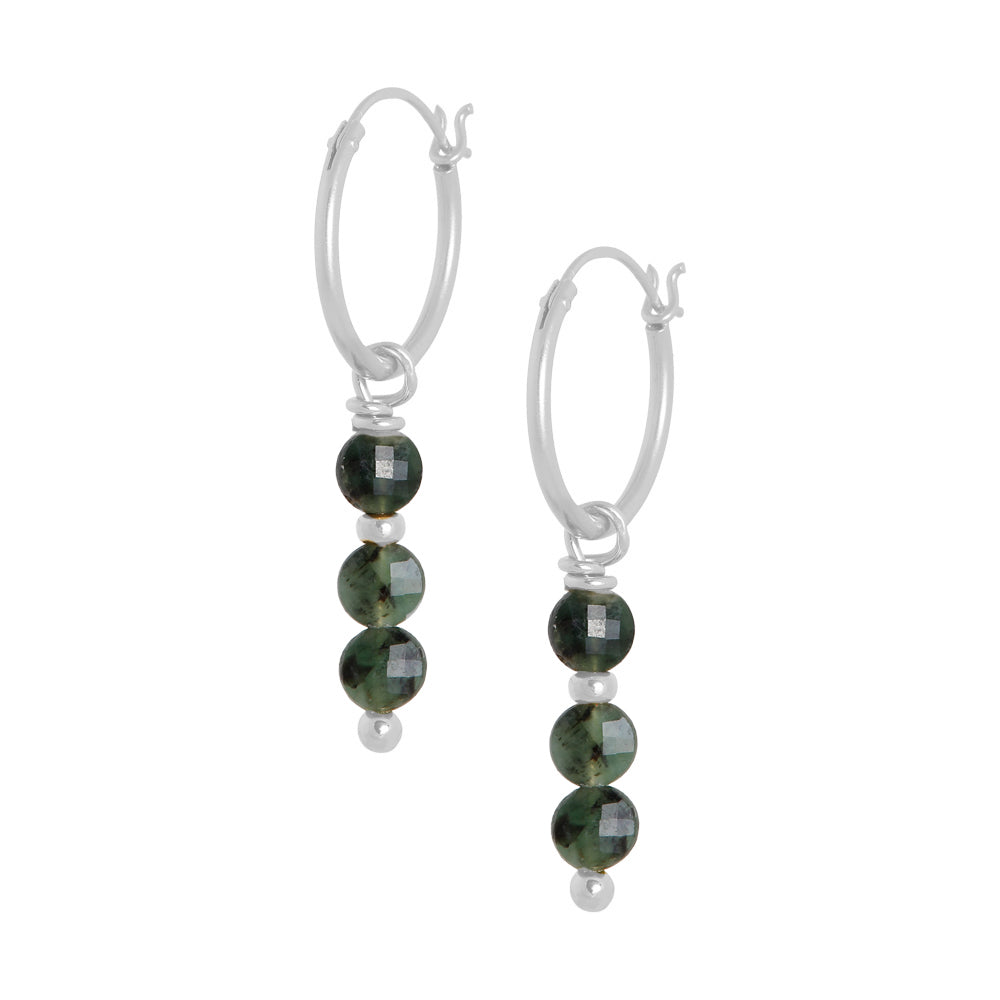 edelsteen oorbellen zilver