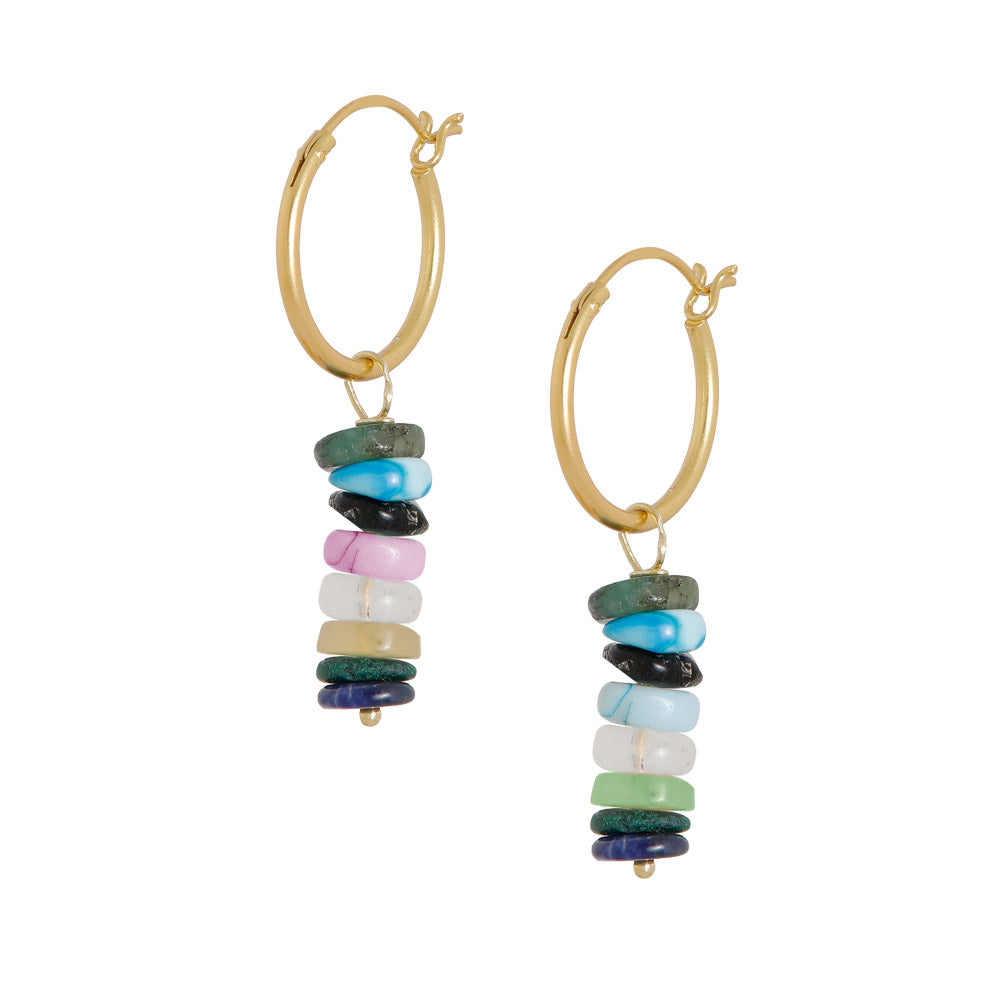 Edelsteen mix oorbellen