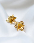 Gouden studs - bloemen