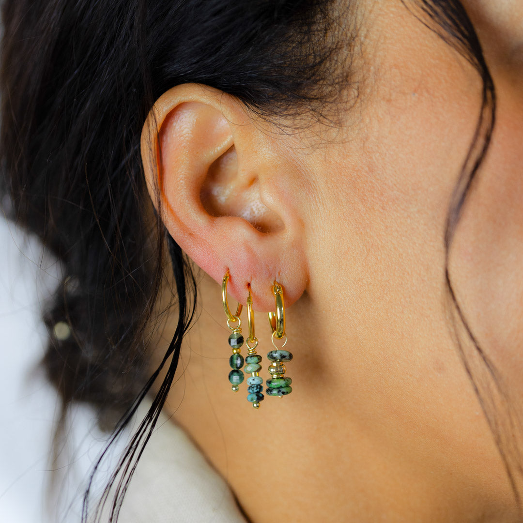 Groene edelsteen oorbellen