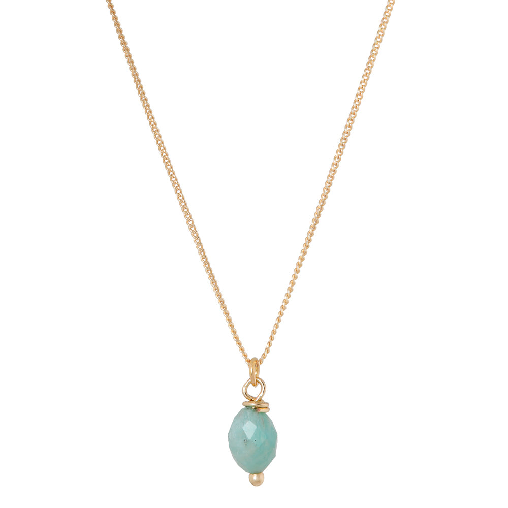 Korte gouden ketting met amazoniet