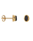 Gouden oorknopjes onyx