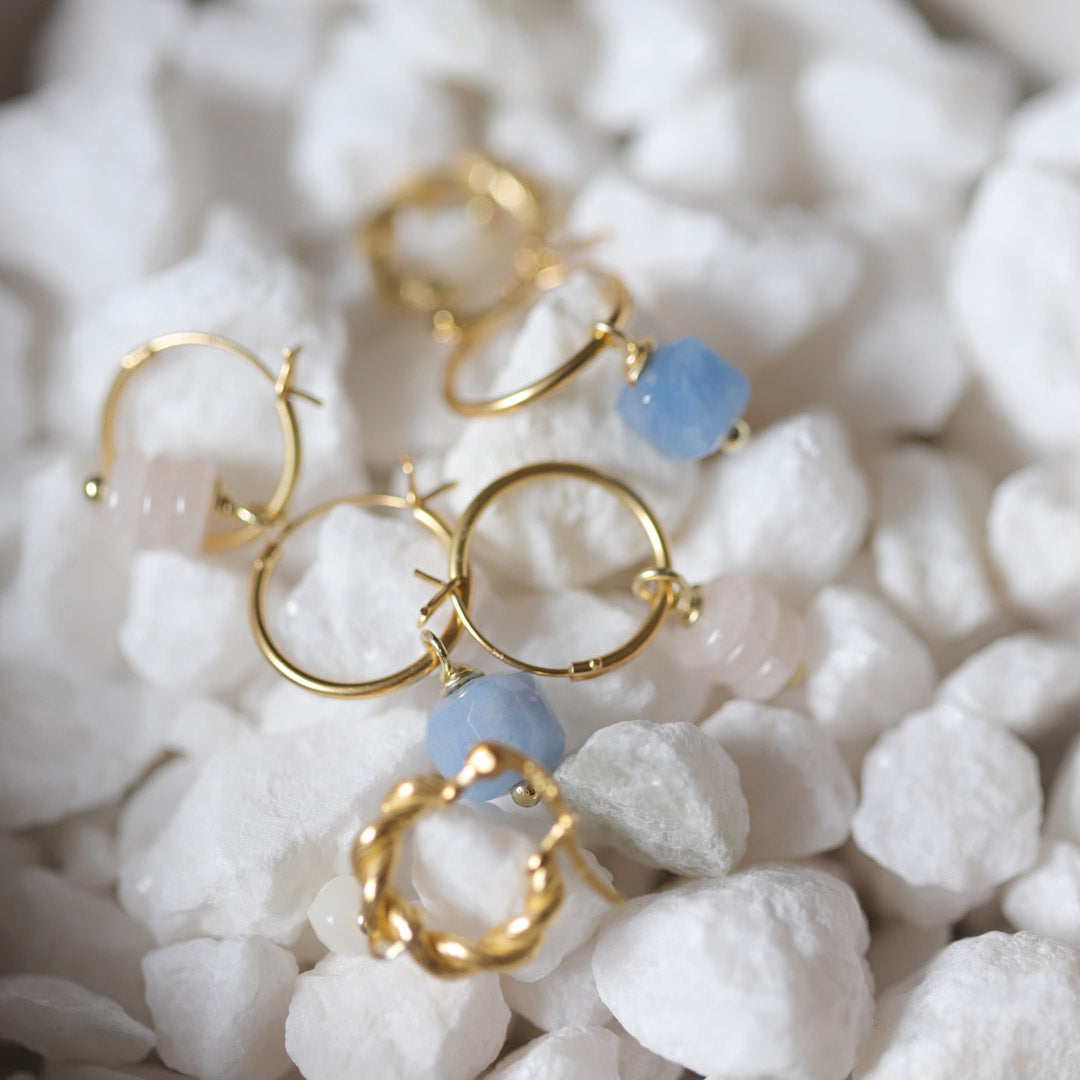 gouden edelsteen oorbellen