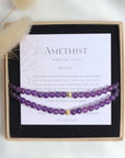 2 mama en dochter armbanden van amethist edelsteen