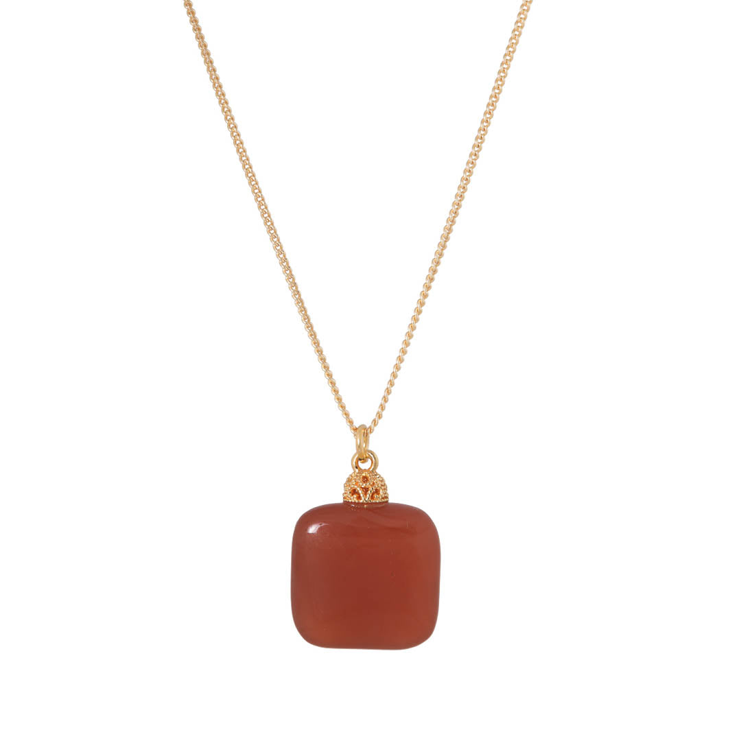 Lange gouden ketting agaat