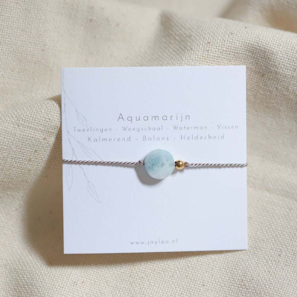 edelsteen armband met aquamarijn