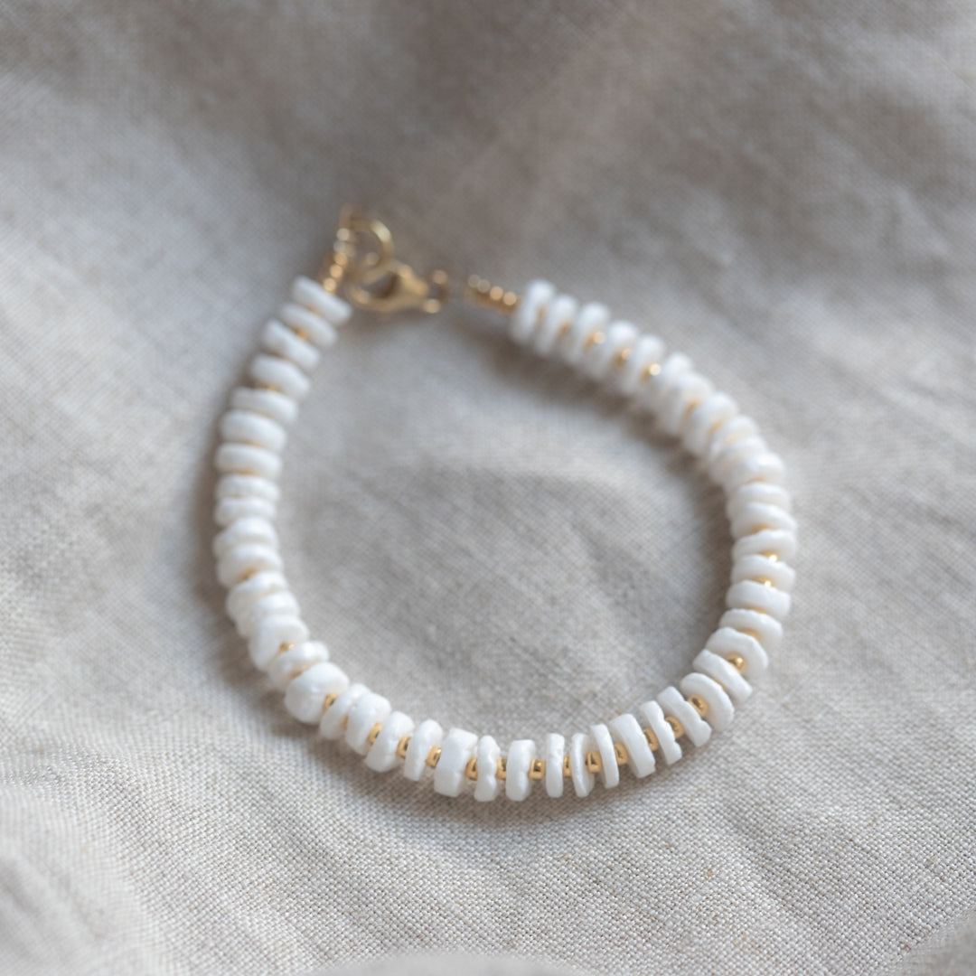Goud witte armband