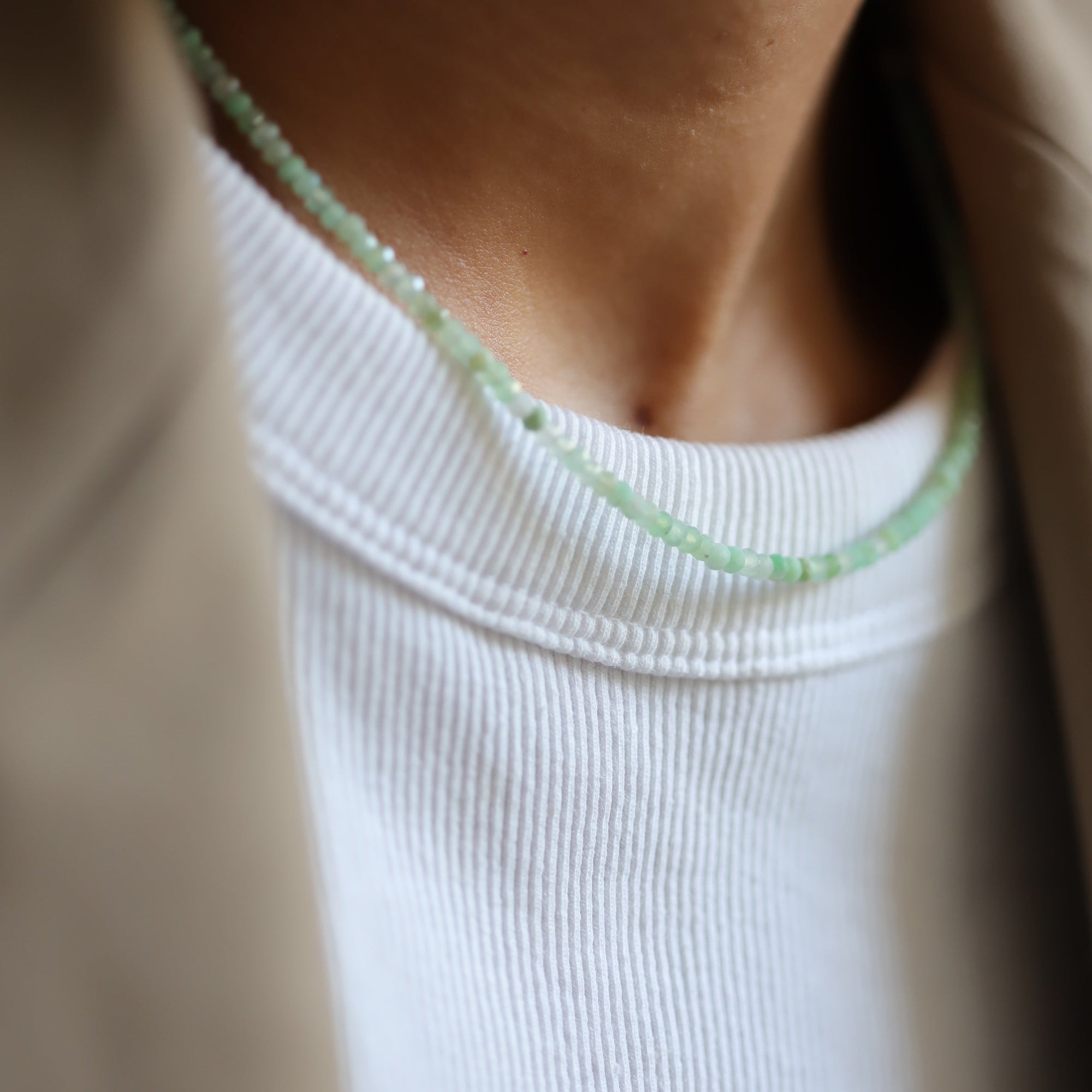 chrysopraas edelsteen ketting