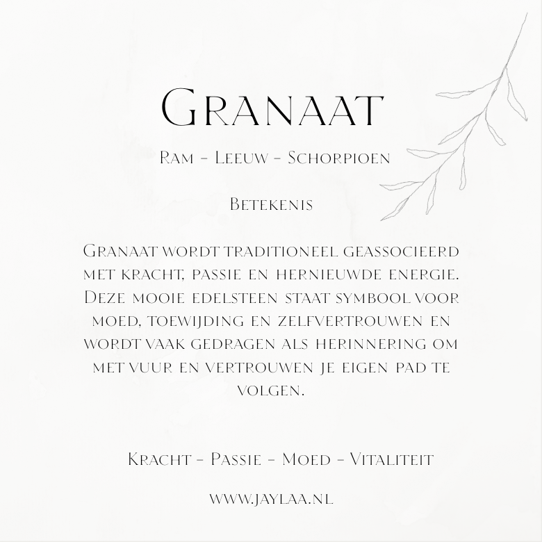 Granaat edelsteenkaartje