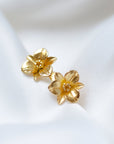 Gouden studs - bloemen 