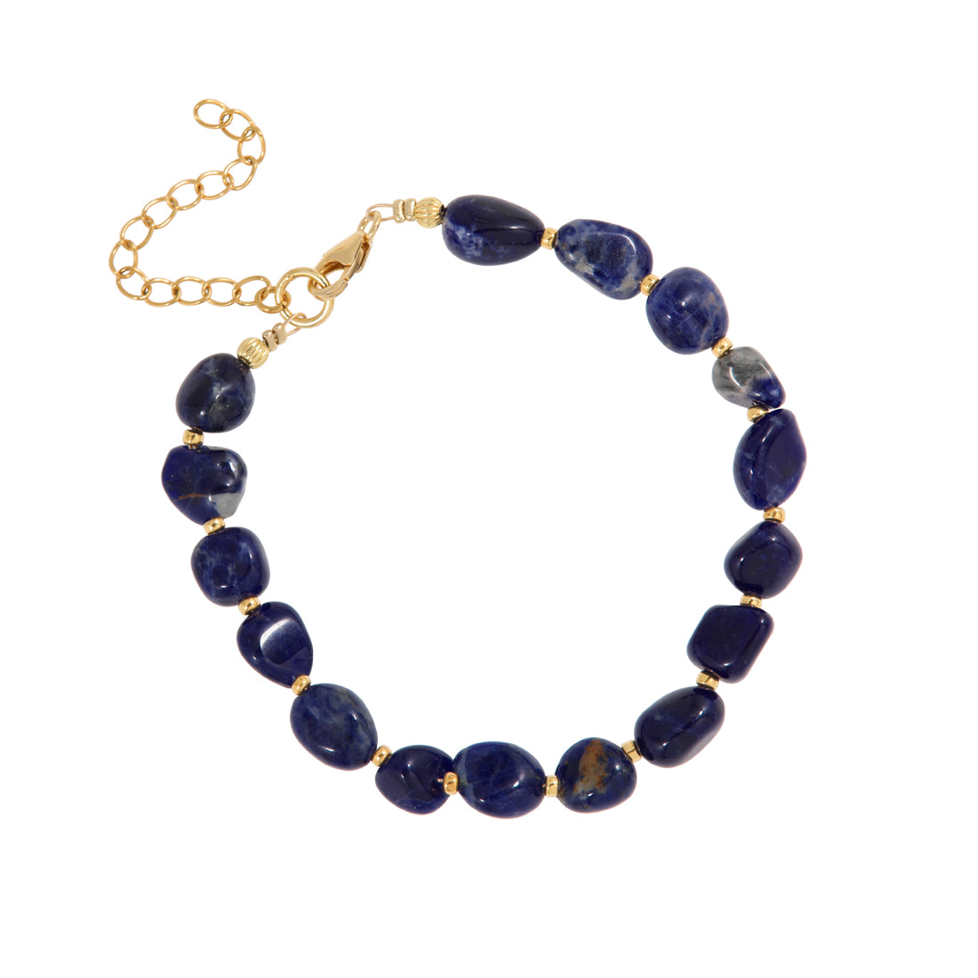 Sodaliet armband met gouden details