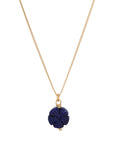 Lange gouden ketting met lapis lazuli bloem