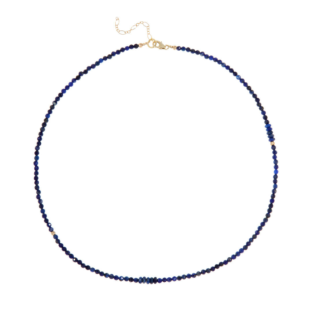 korte blauwe lapiz lazuli edelsteen ketting