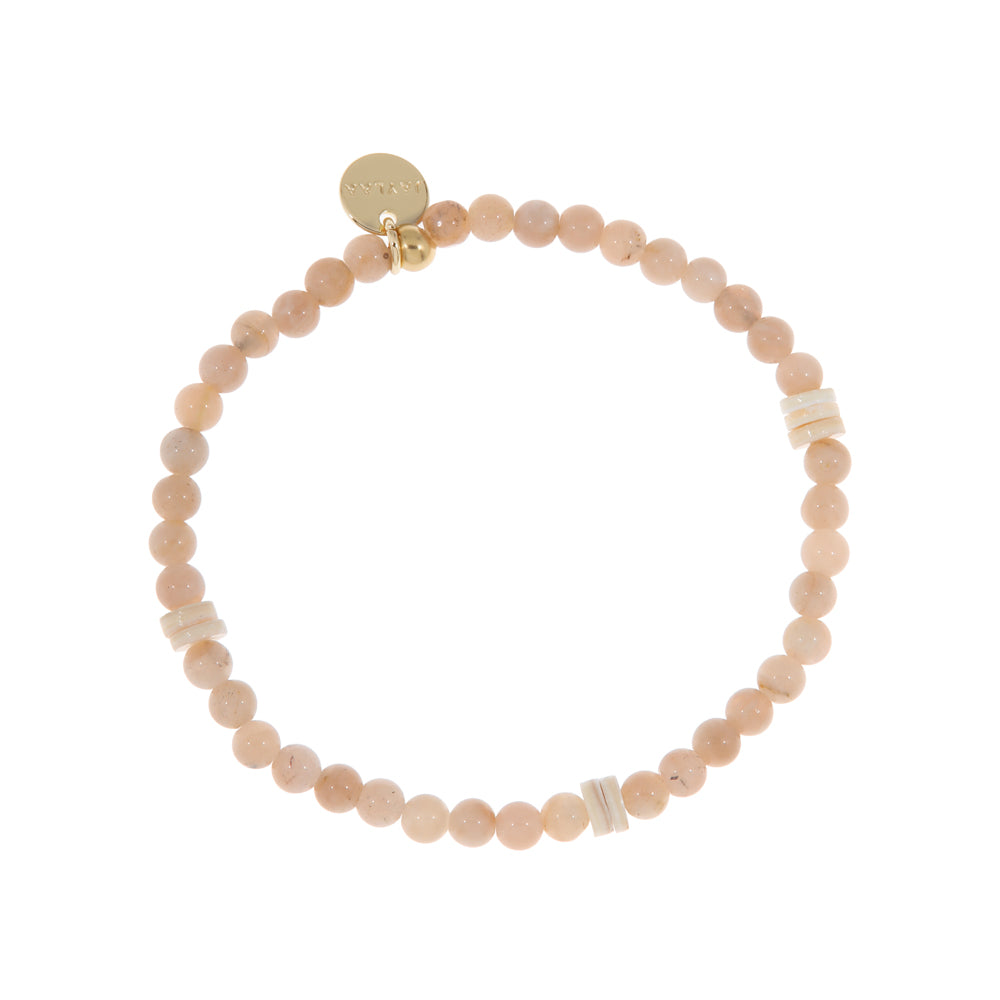 Zachtroze maansteen armband