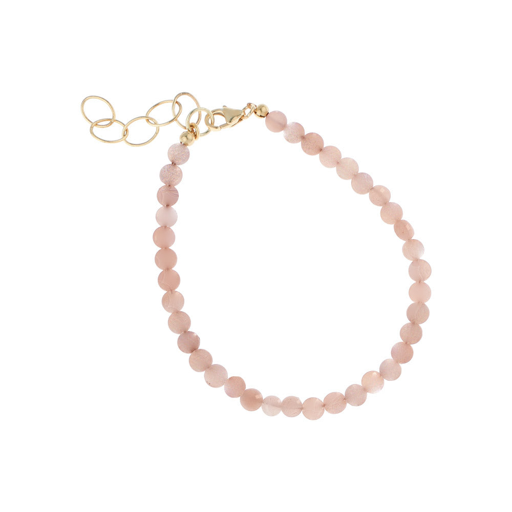 Roze maansteen armband