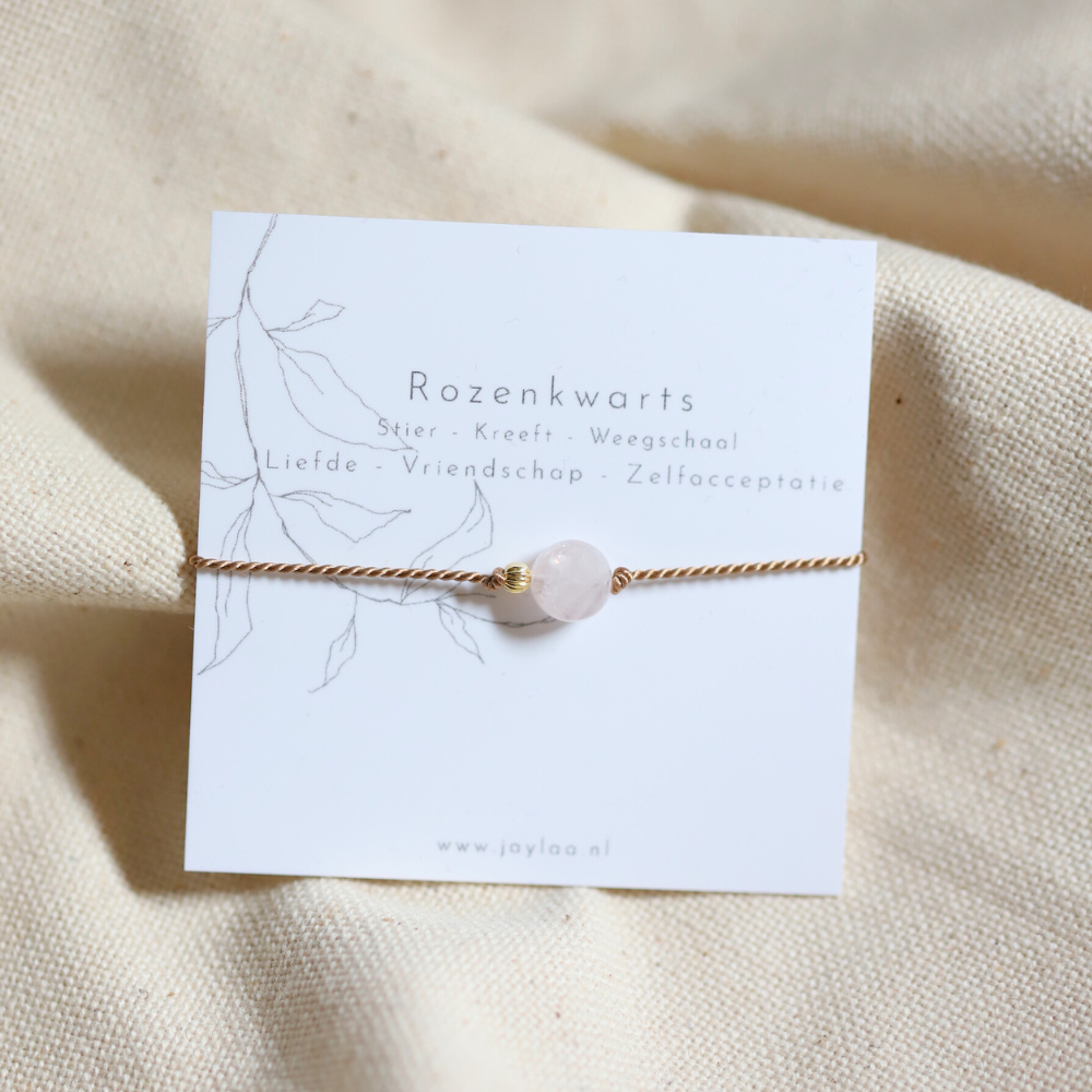 edelsteen armband rozenkwarts