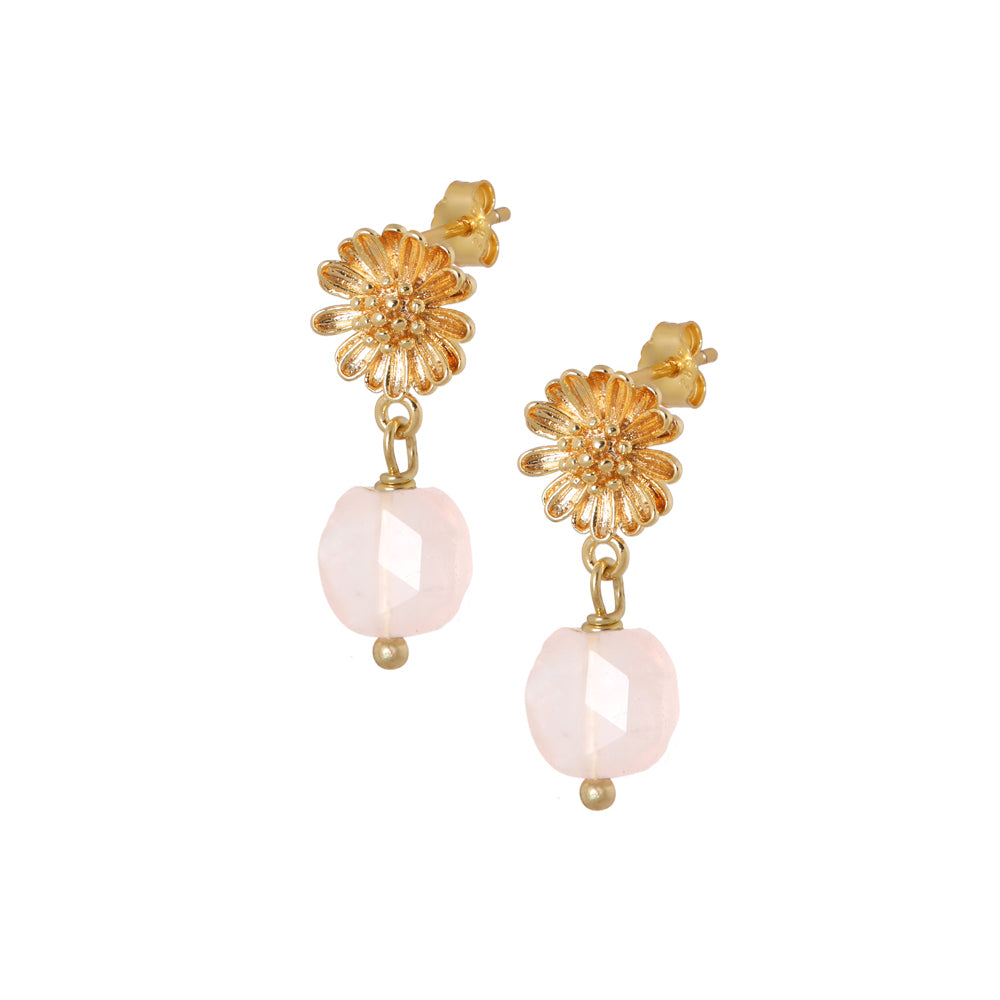 rozenkwarts oorbellen goud