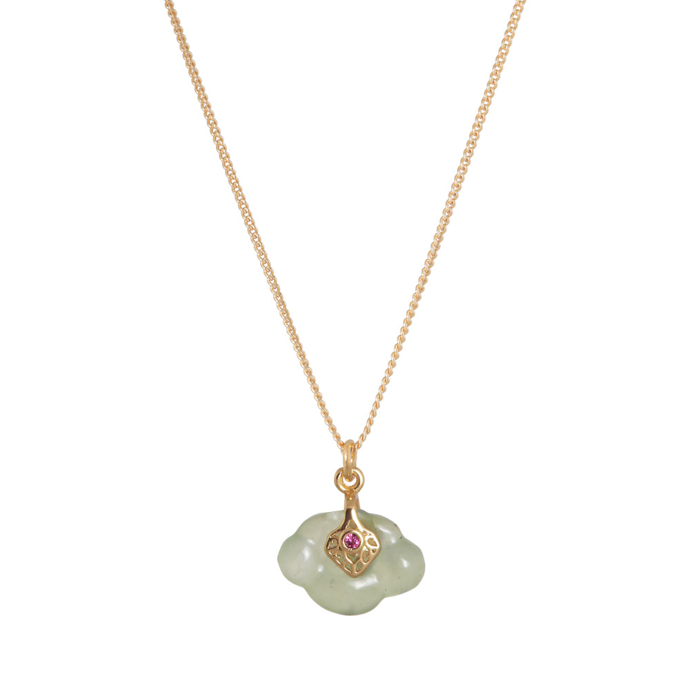 lange gouden ketting jade