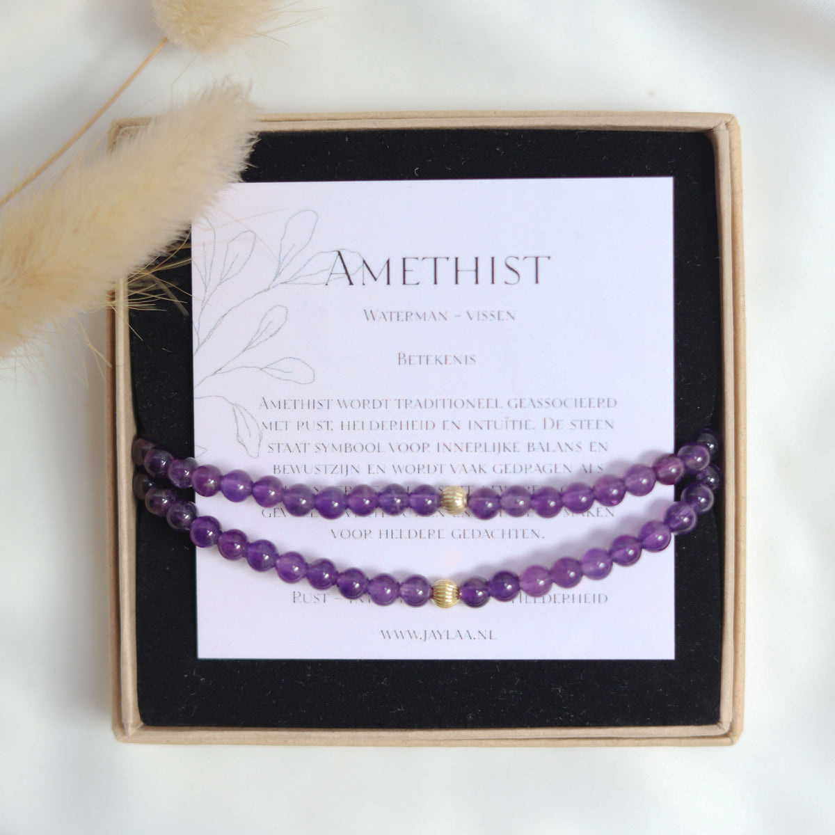 2 mama en dochter armbanden van amethist edelsteen 