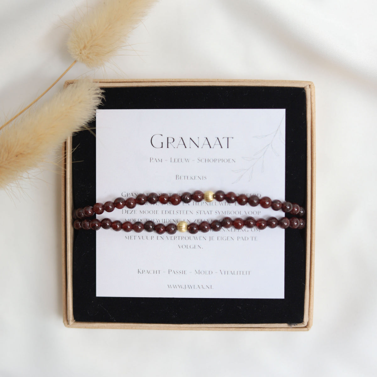 moeder en dochter armbanden set van granaat | Jaylaa